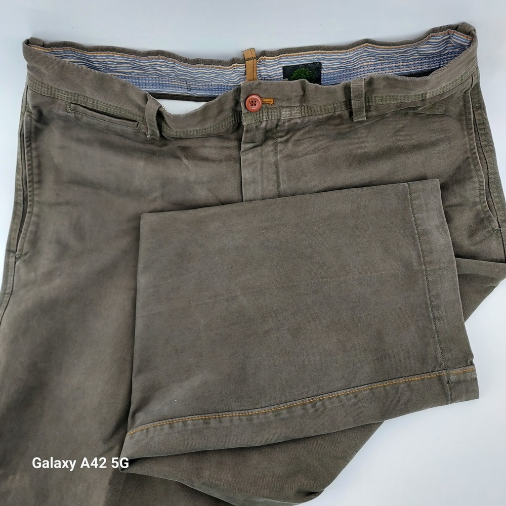 Timberland Mens Chino Pants Olive Brown Cotton‎ Twill Straight Leg 34x30 PC-750